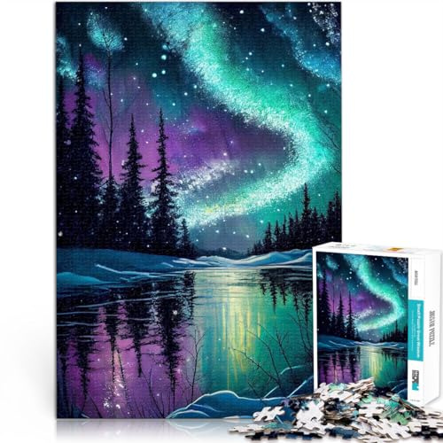 1000 Adult Pieces Jigsaw Puzzle Northern Lights Analysis and logic 26x38cm Suitable for desktop decoration for for Age 14