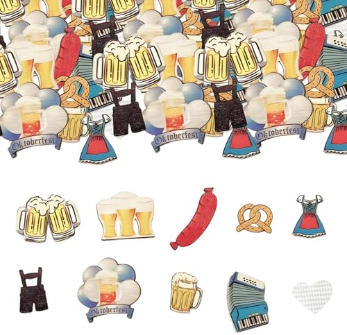 50-Teiliges Bayrische Deko und Party Deko Set, Oktoberfest Dekoration für Raumgestaltung, Bierzelt und Eventdeko