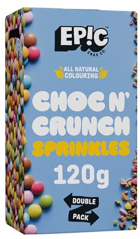 EPIC SNAX CO Choc N' Crunch Sprinkle Toppers, 120 g Box | Chocolate & Biscuit Mix, Perfect for Cakes, Cupcakes, Ice Cream, Easy to Use, Ideal for Parties & Celebrations
