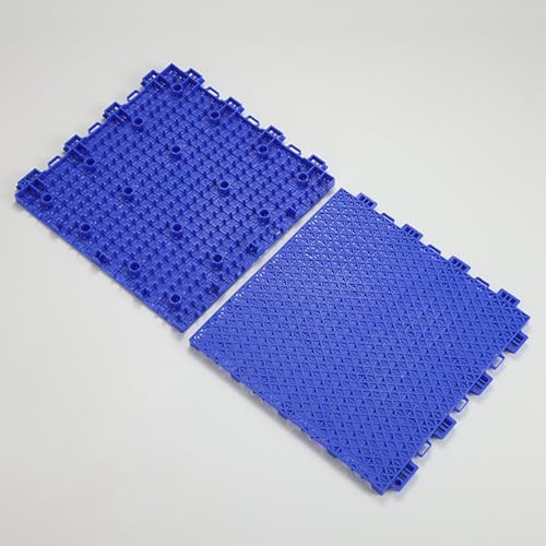 PVC Mats for Floor Cuttable Outdoor Flooring Balcony Modular Interlocking Cushion Mat Bathrooms, Garage Entrances and Exits(Navy Blue,10 Pieces)