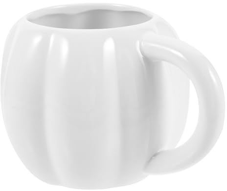UKCOCO Mug Citrouille en Céramique Blanc 500 Ml – Tasse à Café Originale et Décorative Halloween – Gobelet Multifonction pour Boisson Chaude et Froide – Mug à Boire Festif pour Maison