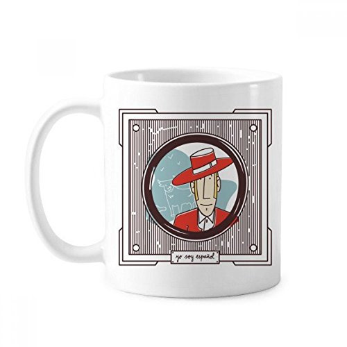 DIYthinker Red Garment Spanisch Illustration Klassische Tasse Weiß Keramik Keramik-Schalen-Geschenk mit Griffen 350 Ml Mehrfarbig