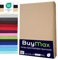 Buymax® Spannbettlaken 200x200cm Doppelpack 100% Baumwolle Spannbetttuch Bettlaken Jersey, Matratzenhöhe bis 25 cm, Farbe Sand