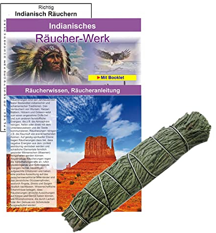 Zeder Zedernspitzen zum Räuchern Sticks 2-er Set: 1 x Smudge Bündel M + 1 x Booklet + Räucheranleitung. Indian Spirit Indianer Ritual Räucher-Kräuter. 81249