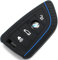 Finest-Folia - Coque en Silicone BE pour clé de Voiture à 4 Boutons - Noir et Bleu
