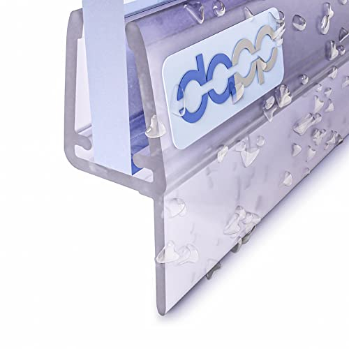DQ-PP Duschdichtung 200cm | Dichtung für 6mm – 8mm Glastür Stärke | UK27 | Wasserablaufprofil Wasserabweisprofil | Duschkabinen Duschabdichtung Duschwand | Ersatzteile für Duschkabine | Transparent