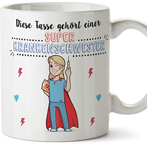 Krankenschwester Tasse/Becher/Mug Geschenk Schöne and lustige kaffetasse - Diese Tasse gehört Einer Super-Krankenschwester - Keramik 350 ml