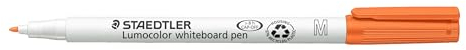 Staedtler 301-4 Lumocolor whiteboard pen (Strichbreite M (ca. 1 mm), trocken und rückstandsfrei abwischbar, schnelltrocknend, hohe Qualität, ideal für kleine Whiteboards) 10 Stifte, Farbe orange