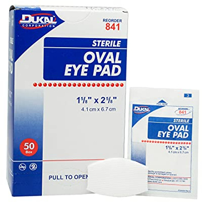 Dukal 841 Oval Eye Cotton Pads 1 5/8 in. x 2 5/8. in. (Box of 50)