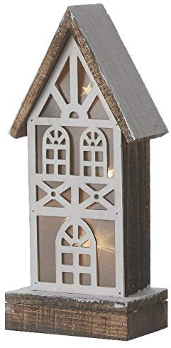 Edelman Casa Marrone con Luci A Batteria Natale Decorazioni E Oggettistica, Multicolore, 8718861471069