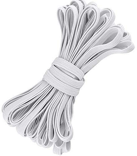 Elastic Band Elastic Cord 6mm Width White Elastic Band Stretch Rope for DIY Sewing Crafts Earloop Knitting Arts(10 Yards)