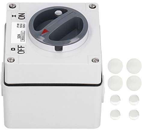 Walfront Waterproof 500V Outdoor Rotary Switch, 3P32A, IP66, ON-OFF, 2-Position