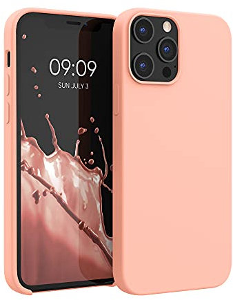 kwmobile Handyhülle für iPhone 12 Pro Max Hülle, für iPhone 12 Pro Max Case - Hülle Silikon - kabelloses Laden - Grapefruit Pink
