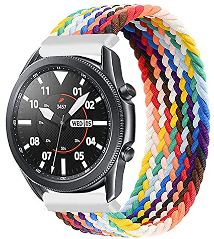 Geflochtener Solo Loop Strap für Samsung Galaxy Watch 6 5 4 40/44/42/46/43/47mm/Galaxy Watch 5 Pro Armband Dehnbare Verflochtenen Nylon Sport Ersatzband 20mm Elastic Watch Band Pride edition XXS