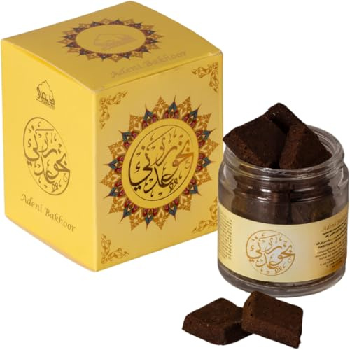 Bakhoor Adeni, Yemeni Bakoor by Dukhni | Floral Oudh Agarwood Incense | 40g Oud Bakhoor Incense| Warm Rose Bakhoor Aroma | Long Lasting Fragrance for Home, Prayer | Islamic Gifts for Women & Men