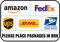 Paket Lieferung Schild, Paketlieferung Aufkleber, Leave Packages in The Box Schild, Lieferanleitung für Amazon, UPS, FedEx, DHL, USPS Schild, 25,4 x 17,8 cm, 02 Stück