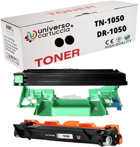 universo cartuccia® TN1050+DR1050 Toner und Drum-Kit kompatibel mit Brother DCP-1612W 1510 1512 1610W für MFC-1910W 1810 für HL-1210W 1212W 110 1112 (1 TN1050 + DR. 1050)