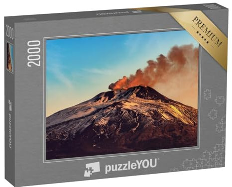 puzzleYOU: Puzzle 2000 Teile „Rauch über dem Vulkan Ätna, Sizilien, Italien“ – aus der Puzzle-Kollektion Italien