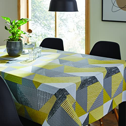 Catherine Lansfield Larsson Geo Tischdecke, Baumwolle, abwischbar, 137 x 178 cm, Ocker (KT/44750/W/T13217/OC)