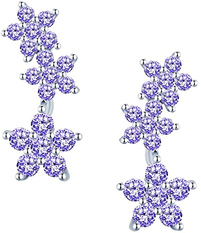 MICGIGI Orecchini a perno da donna in argento sterling 925 Orecchini a perno con zirconi modello prugna