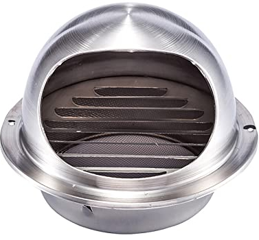 Ø50-300mm,Rund Edelstahl Lüftungsgitter,Lufthaube,Ablufthaube Runde Öffnungen,Garage Küche Bad Wand Lufthaube,Wetterschutz Lamellen,Wetterschutzgitter,Zuluft Abluft (300mm/11.81in)