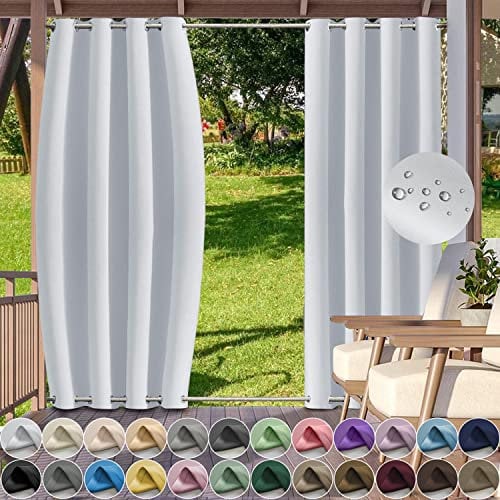 YangAera Outdoor Curtains with Double Grommet Top and Bottom, Waterproof Windproof Blackout Privacy Protected Curtain for Gazebo/Garden/Balcony/Pergola/Patio-1 Panel-W 47.2 xD 94.9 -Color1