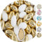EinsSein 1kg dragées mariage amandes Conchiglia Mix blanc-or brillant | dragees baptême, communion, célébrer, fête, candybar | Cadeaux pour les invités mariage | Bonbon aux Amande | Badem sekeri