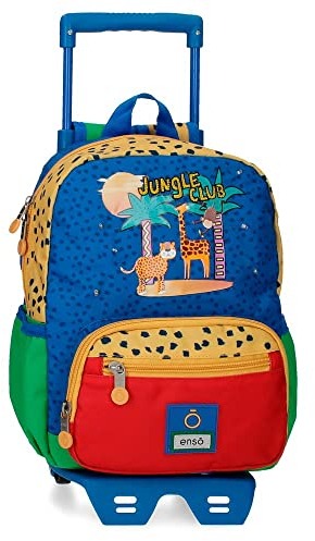 Enso Jungle Club Kleiner Rucksack mit Trolley, mehrfarbig, 23 x 28 x 10 cm, Polyester, 6,44 l, bunt, Kleiner Rucksack mit Trolley