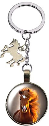 Porte-Clés Original, Cheval, Chevaux, Poulain, Equitation, Plusieurs Modèles au Choix, Porte Clef pour Homme, Femme, Fille (Style 4)