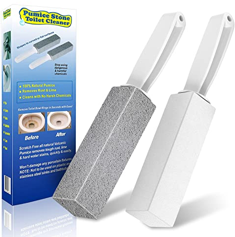 Laiyeoy 【2Pack】 Toilet Cleaner Hard Water Build up Remover, Toilet Bowl Stain Ring Remover, Pumice Stone Toilet Cleaner Tool Stain Hard Water Ring Remover for Toilet, Pool, Bathroom, Sink