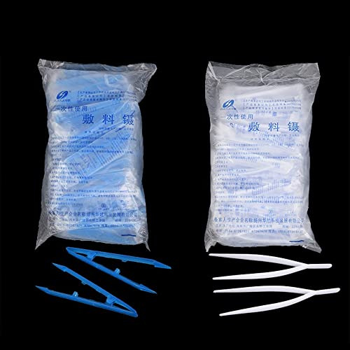 20 pz 50 pz 100 pz monouso Medico pinzette in Resina di polistirene plastica Clip di medicazione pinzette a Forma di v (Size : White 20pcs)