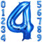 OFFCUP Geburtstag Zahl 4 Blau, Geburtstagsdeko Ballons, Riesige Folienballon in 40 - 101cm, für Männer Frauen Geburtstagsparty Deko, Jubiläum 4 Jahre Deko
