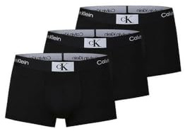 Calvin Klein Herren 3er Pack Boxershorts Low Rise Trunks mit Stretch, Schwarz (Black/Black/Black), S