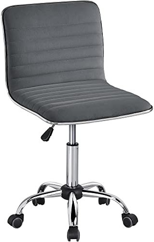 Yaheetech Chaise Bureau Chaise dactylo sans Accoudoirs Ergonomique Hauteur Réglable Fauteuil de Bureau à Roulette Pivotante Gris