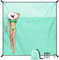 SKYREH Stranddecke Sandfrei Super Groß 210x200 cm, Sanddicht Wasserdicht, Ultradünn Schnelltrocknend Tragbar Strandmatte, Leicht Weiches Bequemes Langlebiges Strandtuch, Grün