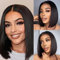 DUAUJUIU Bob Wig Human Hair 13x4 Frontal Lace Wig 14 Zoll Bob Lace Front Wigs Human Hair for Women 150% Density Transparent Lace Pre Plucked with Baby Hair Natural Color