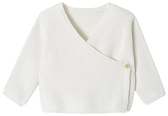 VERTBAUDET Cardigan brassière bébé en Laine et Coton Blanc 1M(54CM)