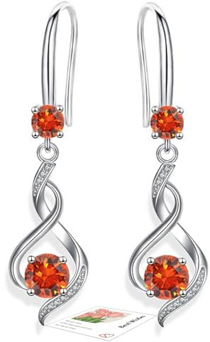 Hypoallergenic Birthstone Sterling Silver Earrings for Wome, Women Jewellery Gifts for Her Women Mothers Day Gifts for Mum
