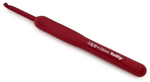 Frida's Wollhaus Tulip Etimo Red Häkelnadel mit Komfortgriff glatte Hakenspitze griffig 15 Größen (4,5 mm)