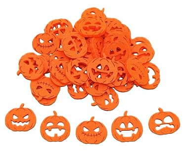 Generisch Halloween Kürbis - Filz, Deko, 3mm Filz, 40 Stück, Orange, ca. 3,0cm