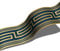 neukids Lot de 4 rouleaux de frises de papier peint autocollantes, bordure bleu-or, motif anagramme grec, pour salon, chambre à coucher, salle de bain, cuisine, décoration de plafond, 200 x 10 cm