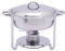 5 litres Edelstahl Chafing Dish Runde Food Warmer Heat Container Speisenwärmer,Chafing Dish, Rund, mit Glasdeckel mit Kraftstoffpastenbehälter und Deckel,Warmhaltebehälter,Speisewärmer, Silber