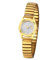 JewelryWe Damenuhr Elastisch Uhren Damen: Analog Quarz Armbanduhr Gold Edelstahl Stretch Armband Klein Lässige Uhr mit Silber Sternenhimmel Zifferblatt Geschenk für Frau Mädchen
