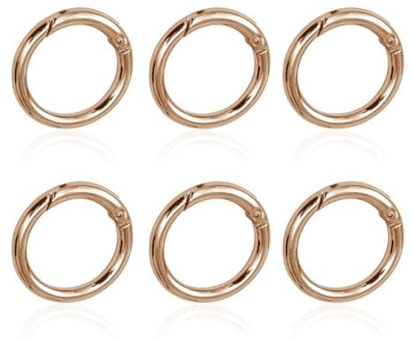 18 hebillas de resorte plateadas, anillos de mosquetón redondos, mini hebillas de mosquetón, ganchos de resorte de metal, anillos para llaveros, accesorios de bricolaje, anillos de resorte