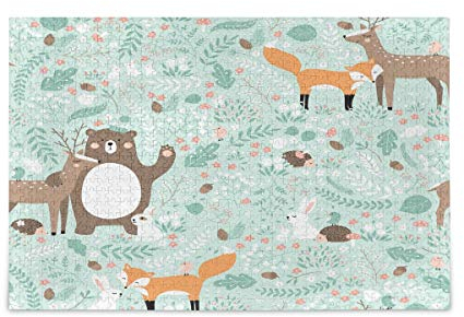 IGHSNZUH 1000 Teile Puzzles Waldtier Fuchs Hirsch Puzzle, Lustiges Spielzeug-Familienspiel Für Pädagogisches Intellektuelles Dekomprimieren/Mehrfarbig/1000 Stück
