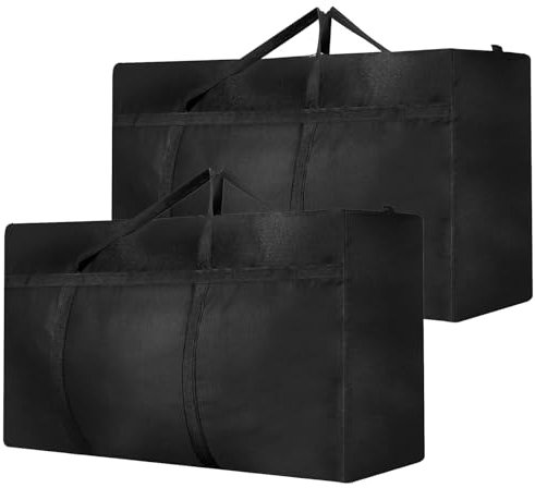 2 Pcs 180L Large Storage Bag, Extra Large Moving Bag with Zips for Moving House Storage Clothes Bedding Duvet Quilt Blankets Waterproof Jumbo Storage Bags Moving Totes