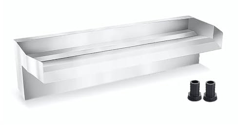 Fontana per Piscina a Cascata Rettangolare, Cascata a Lama per Cascata in Acciaio Inossidabile, sfioratore a Cascata per Fontana d'Acqua per Piscina Interrata Giardino Esterno(80cm)