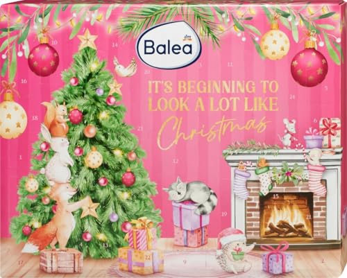 Balea Adventskalender 2024-24 Beauty Produkte für Gesicht, Körper und Haar - Ideal als Geschenk - Entspannte Momente - It's beginning to look a lot like christmas, 1 St.
