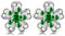 MASOP Ohrstecker Blumen Zirkonia Grün Ohrringe Stecker mit AAA Zirkonia 10mm Damen Frauen Mädchen
