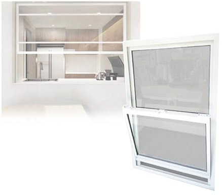 pujindu Ventana de concesión con marco de aluminio, ventana de cobertizo, ventana de servicio de alimentos con vidrio templado para la escuela, delicatessen (80 x 120 cm)